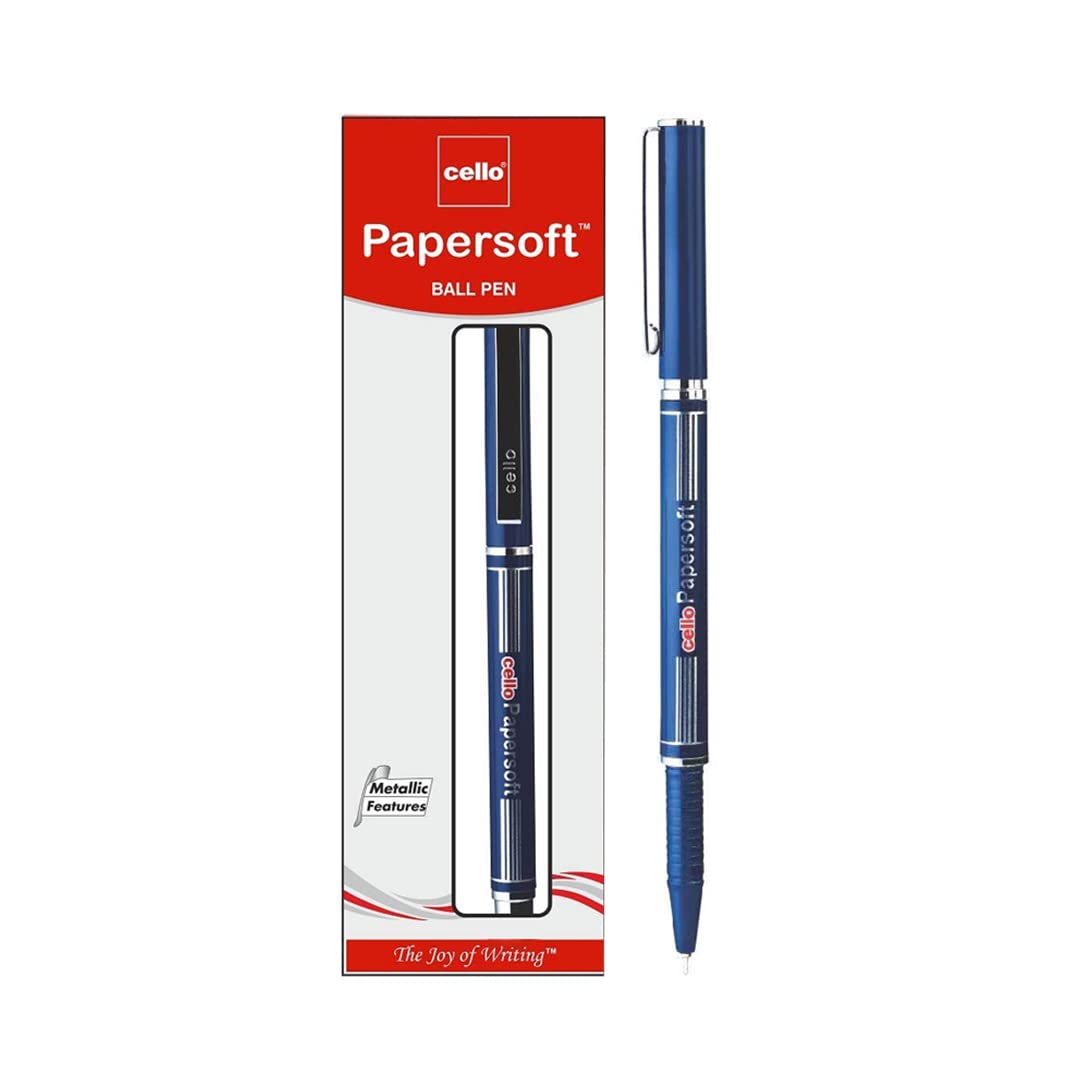 Cello Papersoft Ball Pens- Blue (Set of 2)